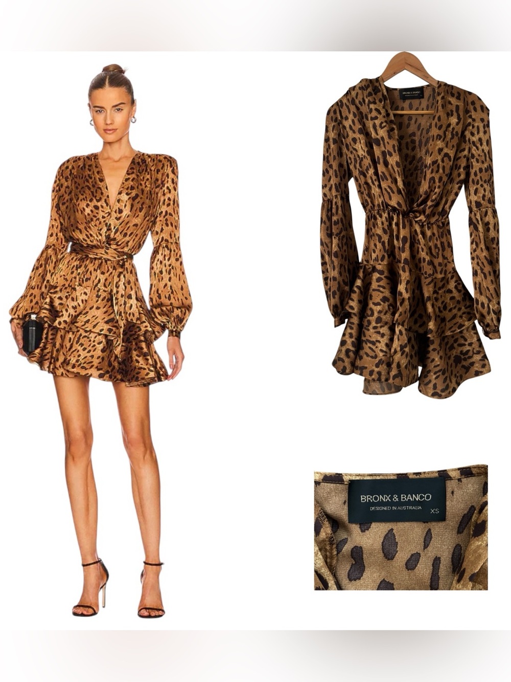 Bronx & Banco Leo Ruffled Animal-Print Mini Dress